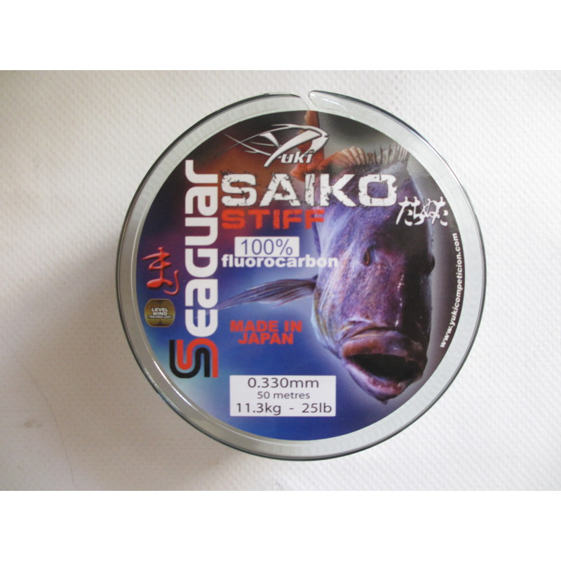 Fil De Pêche Fluorocarbone Seaguar YUKI SAWA - 100% Invisible, 50 M, Diamètre 0.30 Mm - Pour Eau Douce Et Salée